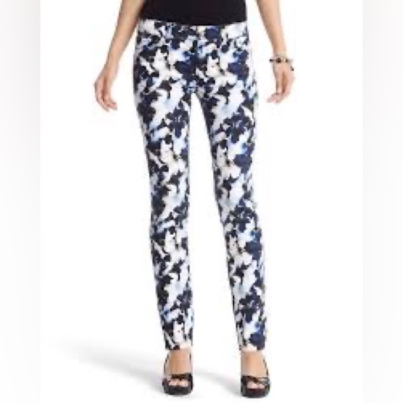 WHBM Blanc Floral Print Slim Ankle Jean - Picture 3 of 8
